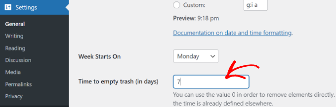 Change Empty Trash Time
