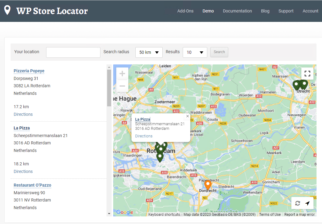WP Store Locator 企业多办事处定位