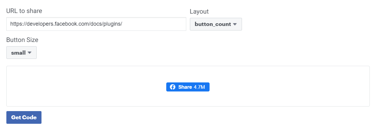 Facebook 分享按钮配置器