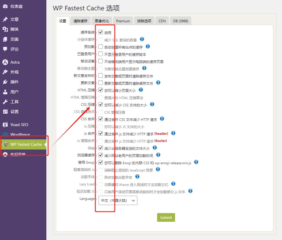 WP Fastest Cache基础设置