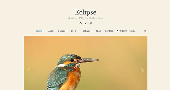 Eclipse WordPress 摄影和个人博客主题