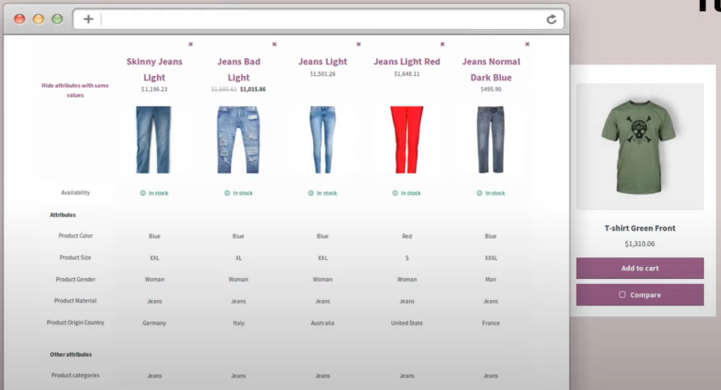 Product Comparison for WordPress